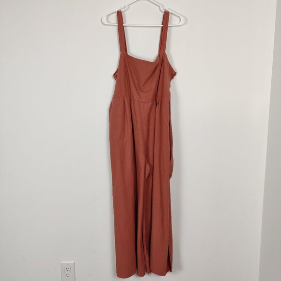 Beyond Words Women's Jumpsuit Size XL Orange Cotton Rayon Casual Resortwear Chic - Picture 1 of 11